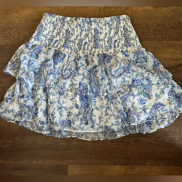 Milly Women's White Wyatt Sketched Paisley Skirt 8 - Picture 2 of 7